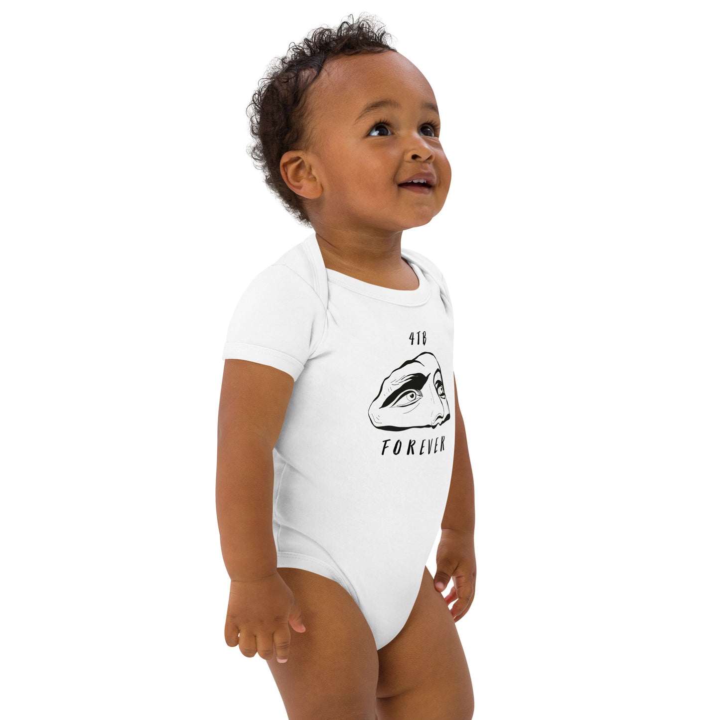 4TB Mask Baby Onesie